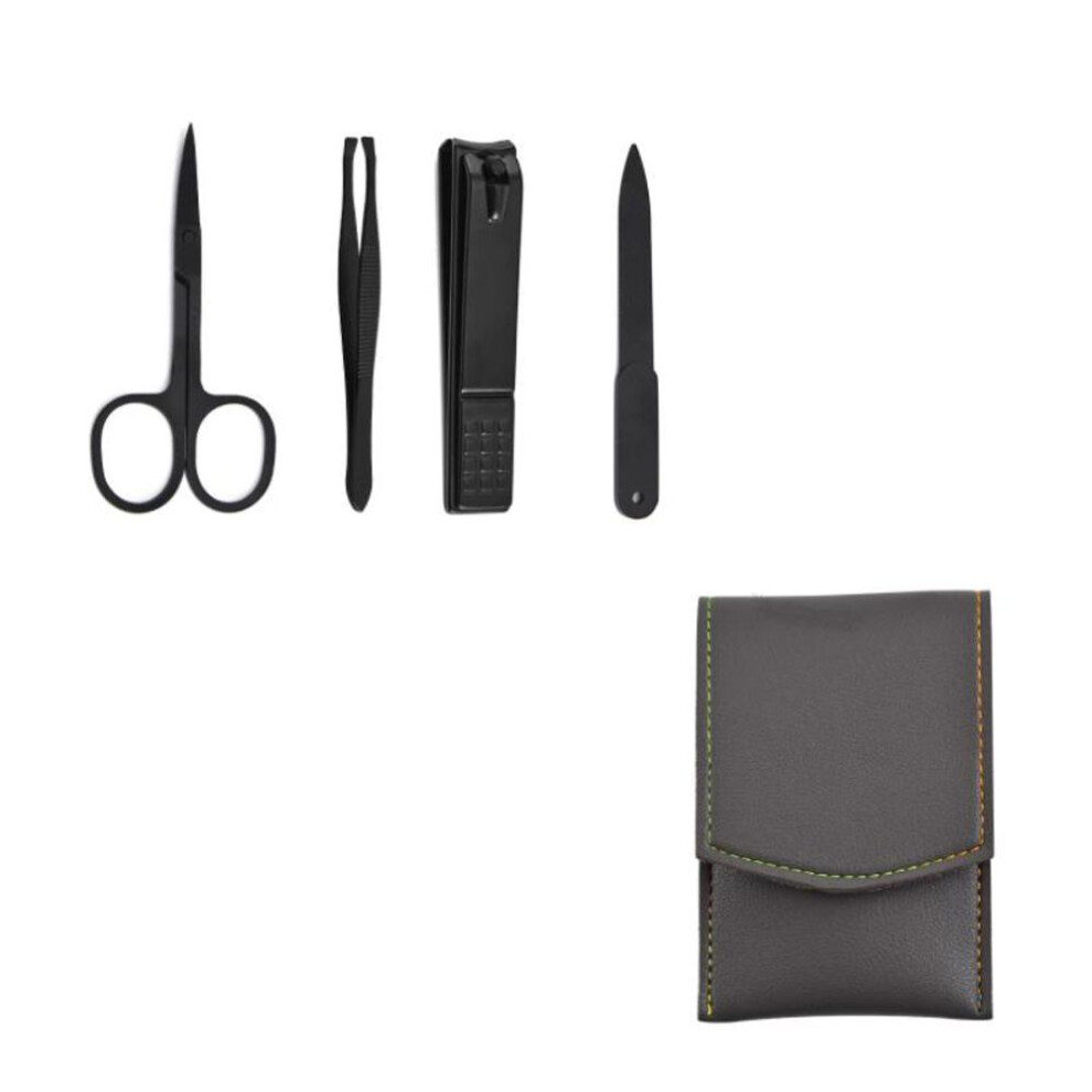 (grey) 4pcs/Set Xiaomi Manicure Cutters Nail Clipper Set Household Stainless Steel Ear Spoon Nail Clippers Pedicure Nail Scissors Tool