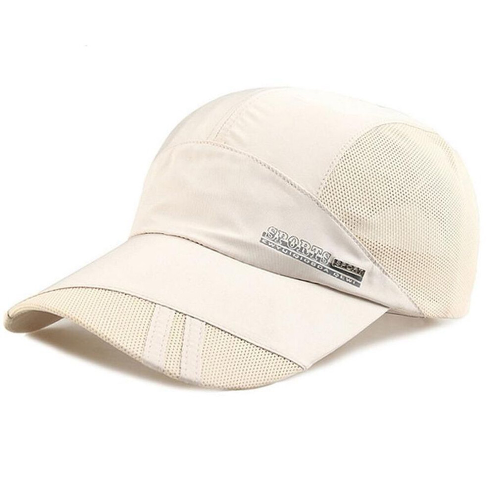 (beige) Fashion Summer Outdoor Baseball Hat For Men Women Running Visor Cap New Fishing Cool Quick Dry Mesh Cap