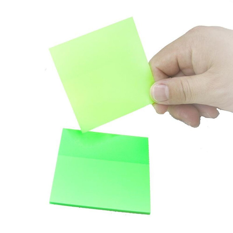 (green) Color Transparency Sticky Note Pads Waterproof Self-adhesive Memo Notepad