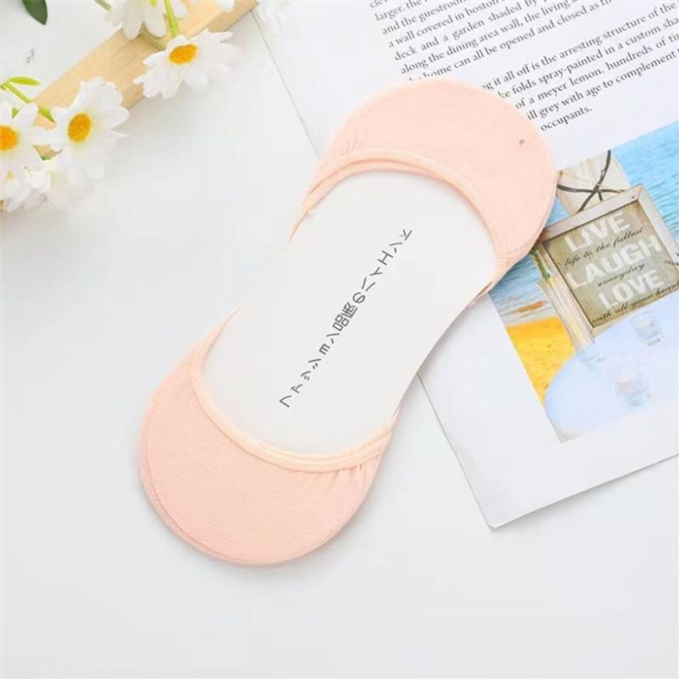 (pink, one size) Women Cotton Boat Socks Silicone Non-slip Shallow Mouth High Heels Invisible Socks