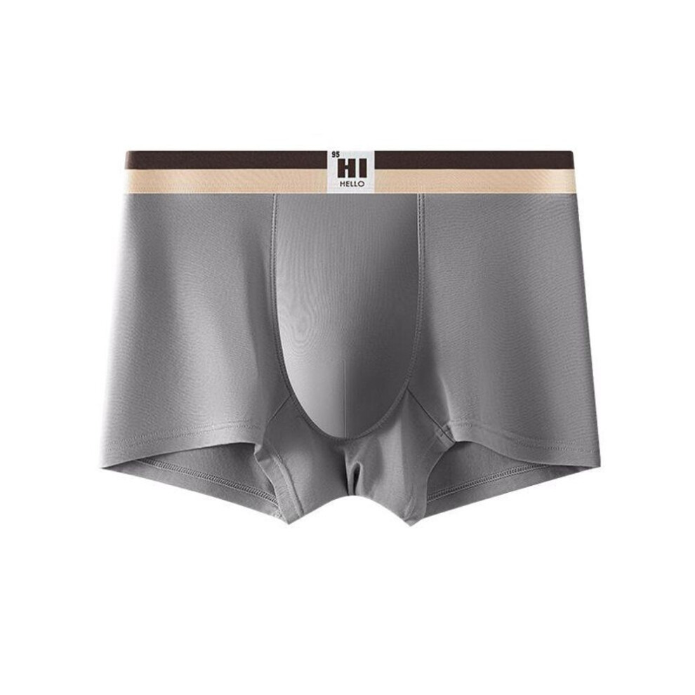 (dark gray, 2XL) Men's Cotton Boxer Underwear Wide Waistband Boxer Shorts Moisture Wicking Boxer Underwear Panties For Men