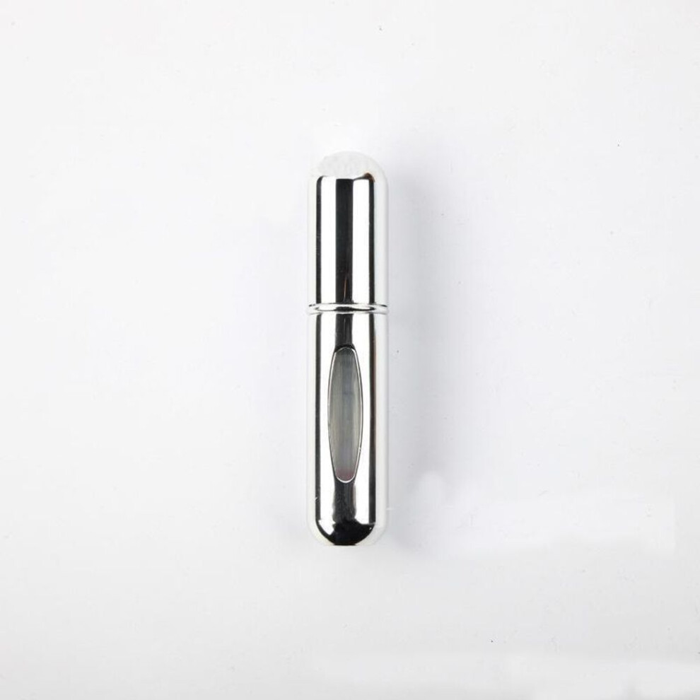 (silver) 5 ML Perfume Atomizer Bottle,Bottom Filled Perfume Bottle Perfume Plastic Liner Cosmetics Pressed Spray Bottles