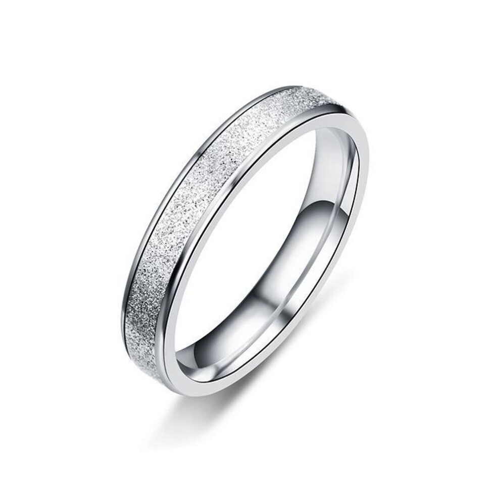 (silver, 11) Fashion Simple Sandblasted Ring Titanium Steel Wedding Band For Women Wedding & Engagement Jewelry