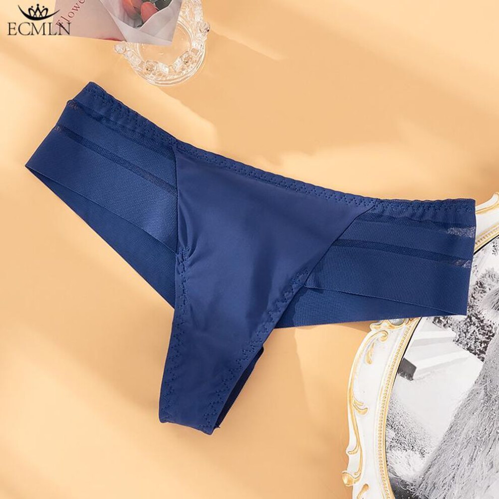 (blue, L) Women's Panties Seamless Perspective Underwear Women See-Through Thong Underpants Girls Intimates Lingerie M-XL