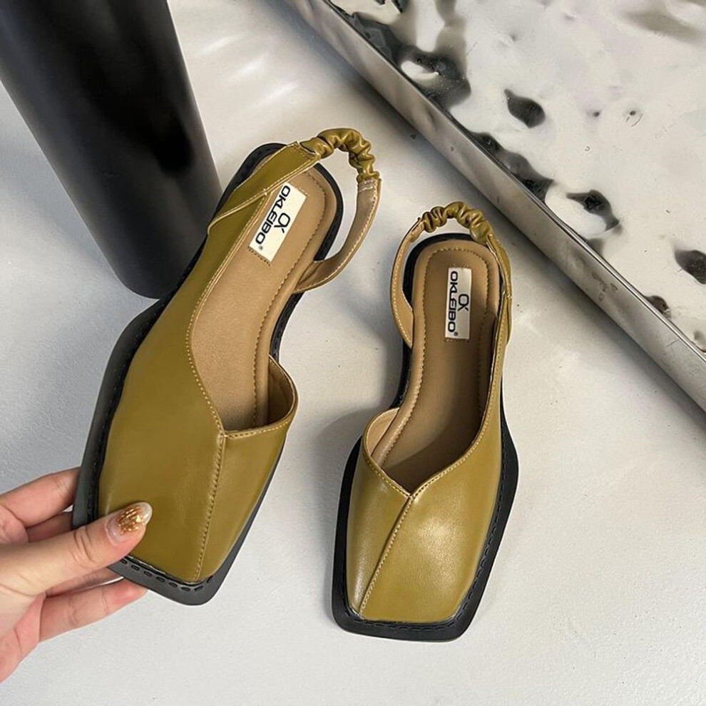 (tan, 36) 2024 Summer Elegant Ladies Sandals Fashion Ladies Elastic Band Flat Heel Women Shallow Party Shoes Women's Designer Sandals