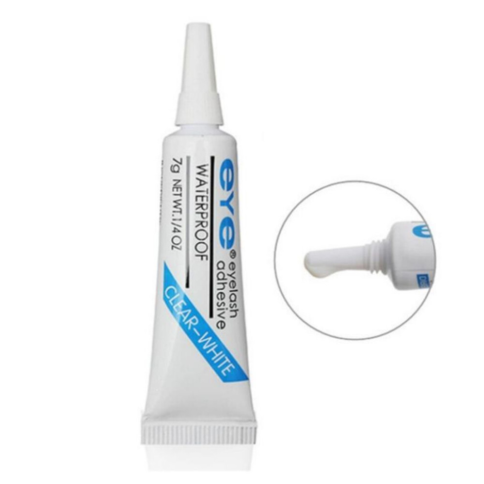 (white) 1pc False Eyelashes Makeup Waterproof  Adhesive False Eyelash Glue Clear-white Dark-black Waterproof Eye Lash Black White Fashion Makeup Tools