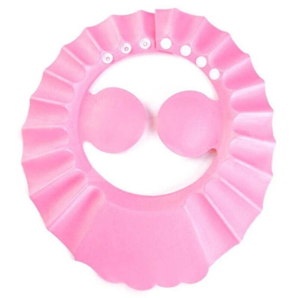 (pink) Baby Shower Hat Cap Adjustable Shampoo Bath Washing Hair Waterproof Shield