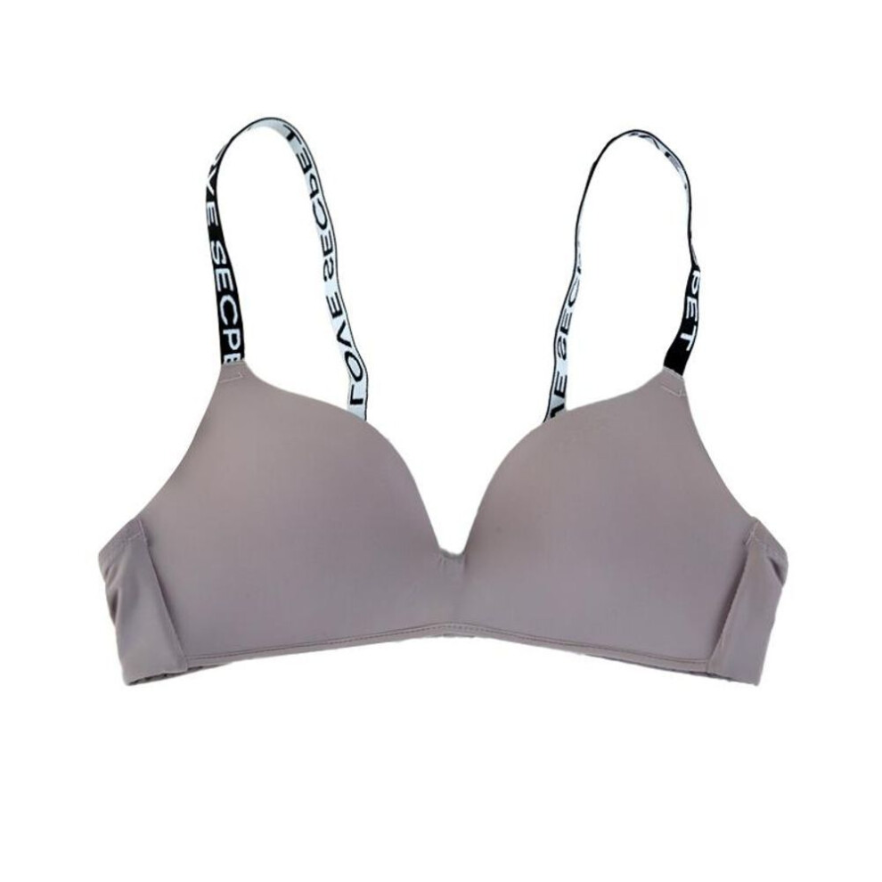 (coffee, 34/75AB) Women's Seamless Letter Straps Bra Wireless Push Up Bra Sexy Lingerie Bralette Adjustable Deep U Letter Straps Girls Fashion Intimates