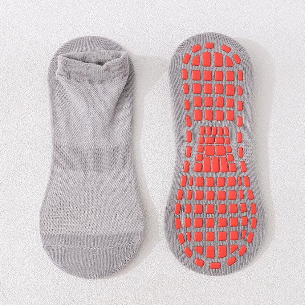 (grey, EUR43-46) Plus Size Winter Women Yoga Socks Quick Dry Silicone Non-slip Floor Socks Breathable Cotton Dance Ballet Warm Socks Children's Floor Socks