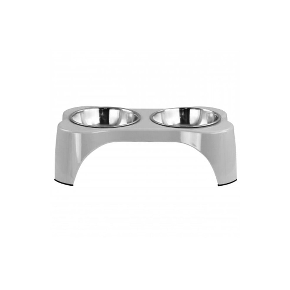 Photos - Other for Dogs Gibson Home 122394.03 Bow Wow Meow Elevated Pet Bowl Dinner Set, Grey - 3 Piece