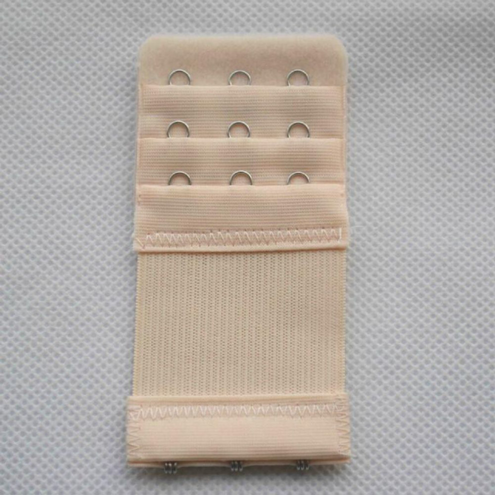(nude) 1pc Women's Bra Strap Extender 3 Row 3 Hook Bra Extension Elastic Adjustable Clasp Bar Strap