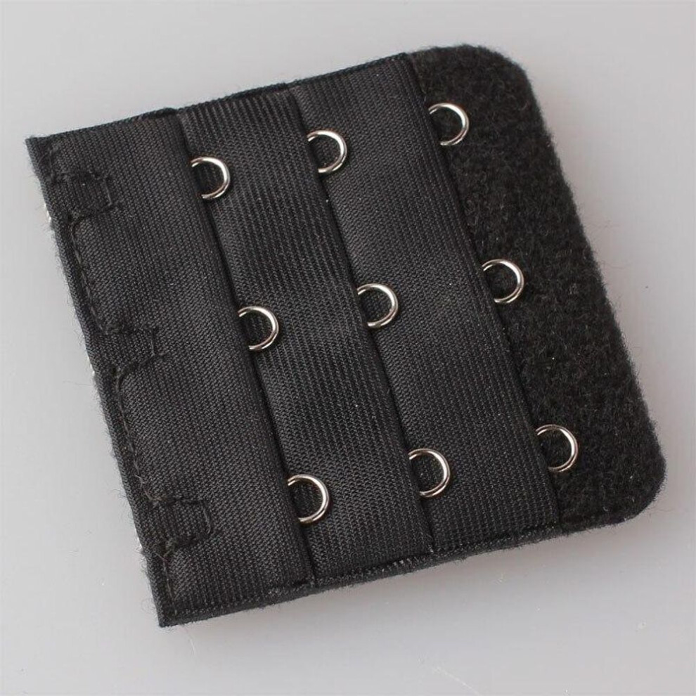 (black, 1PC) 1pc Elastic Bra Lengthened Buckle Extension Bra Buckle Extenders Strap 3 Hooks 3 Rows Underwear Women Lingerie