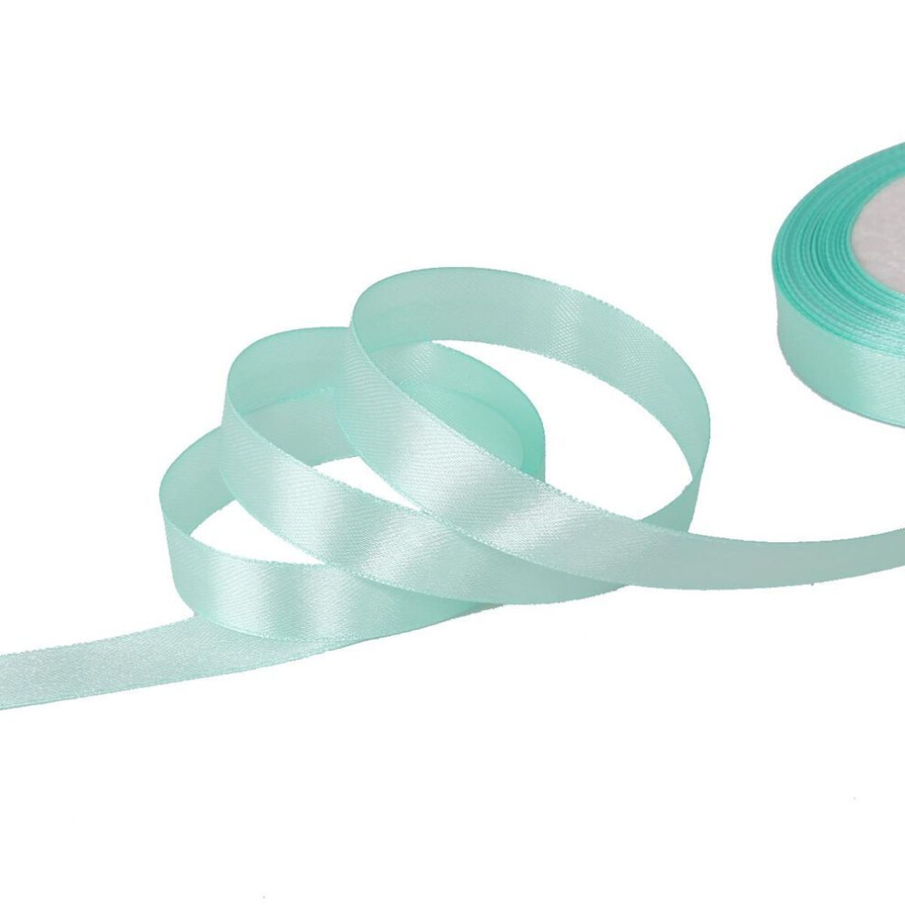 (light blue, 15mm 25yards) 25Yard Satin Ribbons for Wedding Birthday Party Gift Wrapping Christmas Halloween Festival Supplies DIY Crafts Ribbon