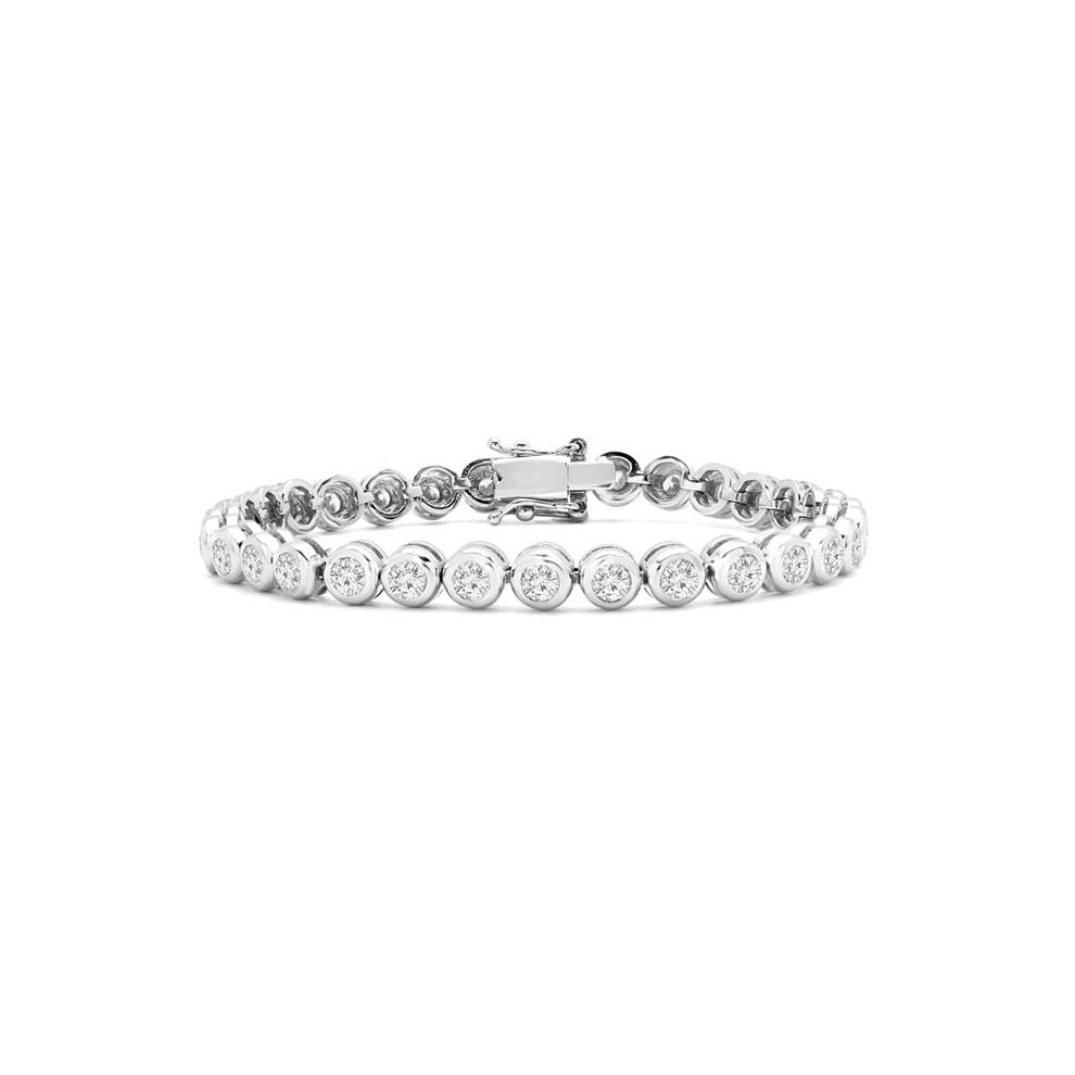 Photos - Bracelet Majesty Diamonds MD160264 5.4 CTW Round Cut Diamond Fancy Bezel-Set Tennis  in 14K