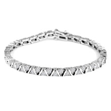 Majesty Diamonds MD240281 3.4 CTW Round Lab Created Diamond Tennis Bracelet in 14K White Gold
