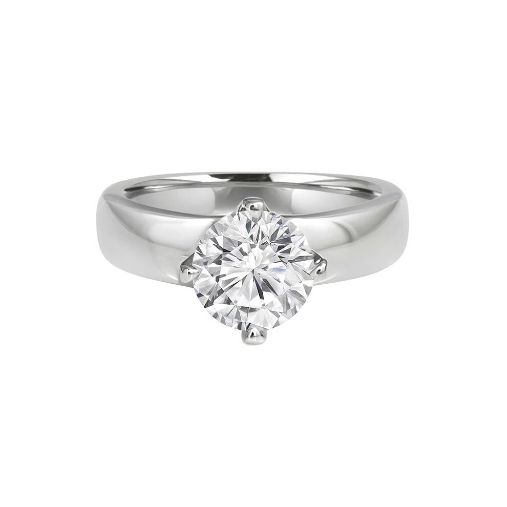 Photos - Ring Majesty Diamonds MD240064-3 1.5 CT Round Lab Created Diamond 4-Prong Solitaire Engagement in 14K White Gold - Size 3