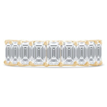 Majesty Diamonds MD240317 6.4 CTW Emerald Lab Created Diamond Full Eternity Anniversary Wedding Band Ring in 14K Yellow Gold - Size 6.5