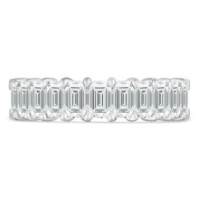 Majesty Diamonds MD240322 4.8 CTW Emerald Lab Created Diamond Full Eternity Anniversary Wedding Band Ring in 14K White Gold - Size 6