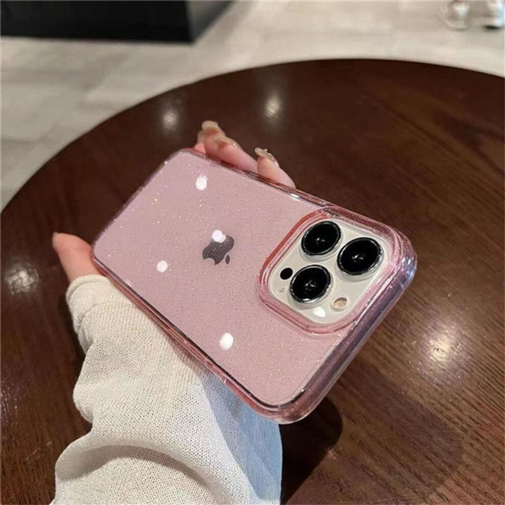 (pink, iPhone 13) Luxury Bling Glitter Clear Case For iPhone 16 15 14 13 12 11 Pro Max X XR XS 7 8 Plus SE 2020 MiNi Shockproof Transparent Soft Cover