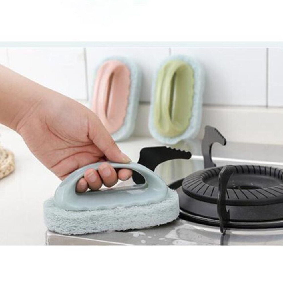 (light blue) Handles Sponge Brush Blue Soft Magic Sponge Eraser Cleaning Bathtub Ceramic Tile Cleaner Tool