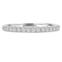Majesty Diamonds MD230311-6.5 0.2 CTW Round Diamond Semi-Eternity Anniversary Wedding Band Ring in 14K White Gold - Size 6.5