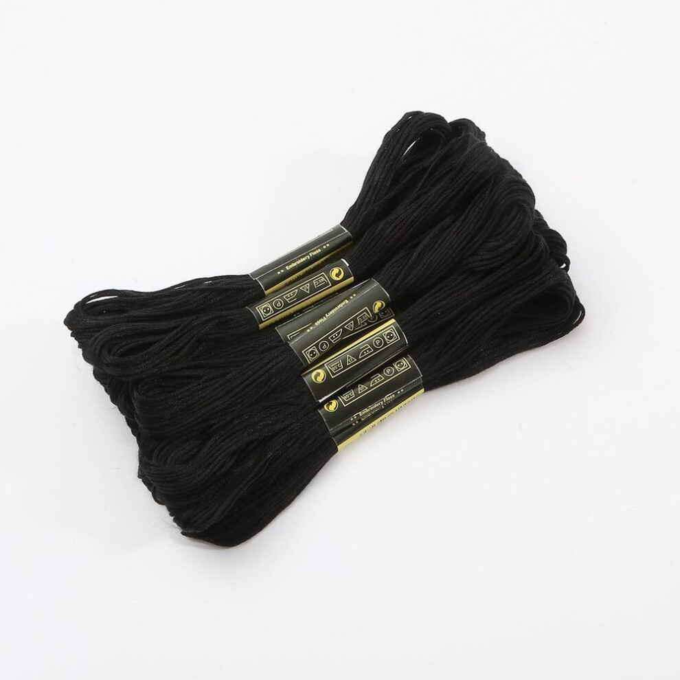 (black, 20pcs/bag) 5-50pcs Multicolor Cross Stitch Thread Floss Cross Stitch Cotton Sewing Skeins Embroidery Thread Floss Kit Diy Cotton Sewing Accessories