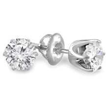 Majesty Diamonds MD240228 0.25 CTW Round Diamond 6-Prong Stud Earrings in 14K White Gold