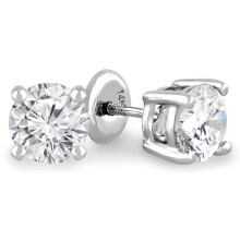Majesty Diamonds MD240229 0.8 CTW Round Diamond 4-Prong Stud Earrings in 14K White Gold
