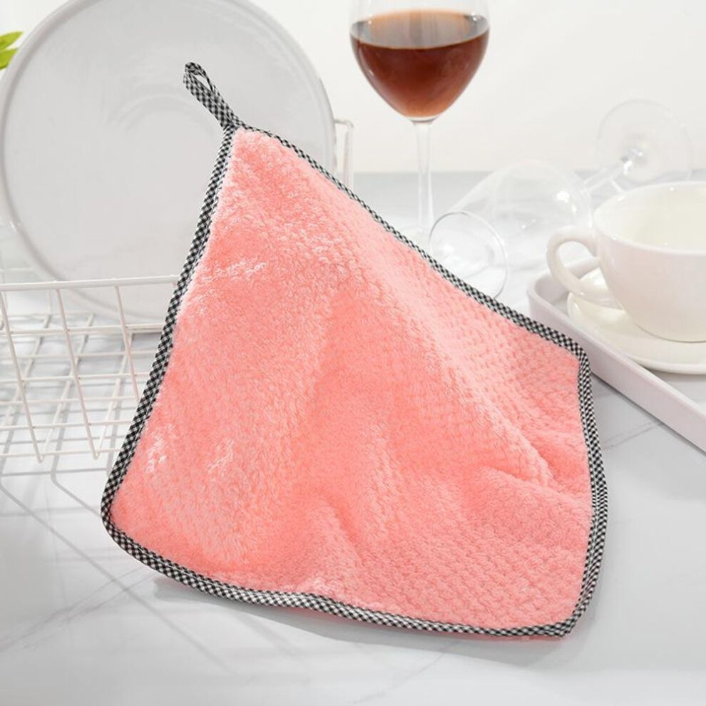 (red, 1PCS) Kitchen Towels Of Household Super Absorbent Microfiber Towels, Kitchen Dish Cloths, Coral Velvet Washing Cloths, Tableware Cleaning And Wiping Tools