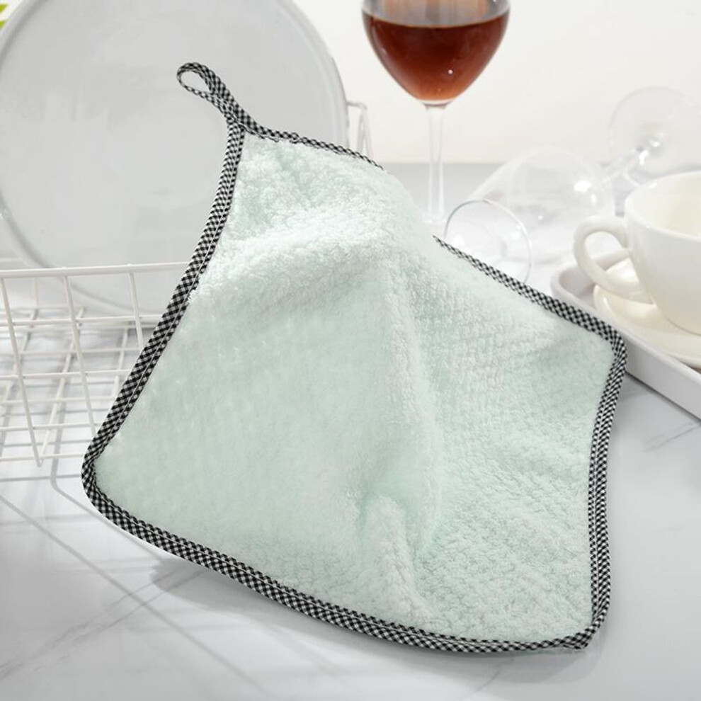 (green, 1PCS) Kitchen Towels Of Household Super Absorbent Microfiber Towels, Kitchen Dish Cloths, Coral Velvet Washing Cloths, Tableware Cleaning And Wiping Tools