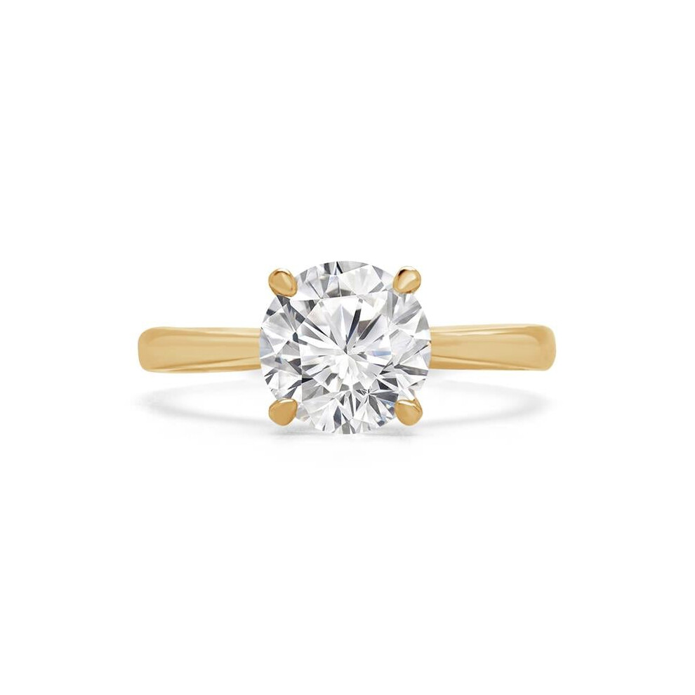 Photos - Ring Majesty Diamonds MD240174-8.5 1 CT Round Lab Created Diamond Tapered Solitaire Engagement  in 14K Yellow Gold - Size 8.5