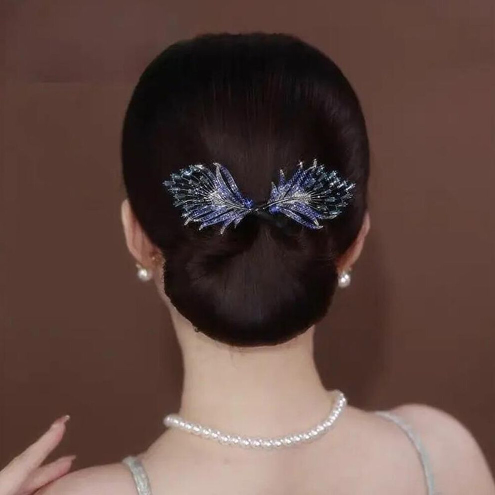 (D) Whale Tail Rhinestone Flower Hair Clip Hair Bun Maker Bundle Hair Tie Lazy Hair Curler Hair Accessories Hair Styling Tool