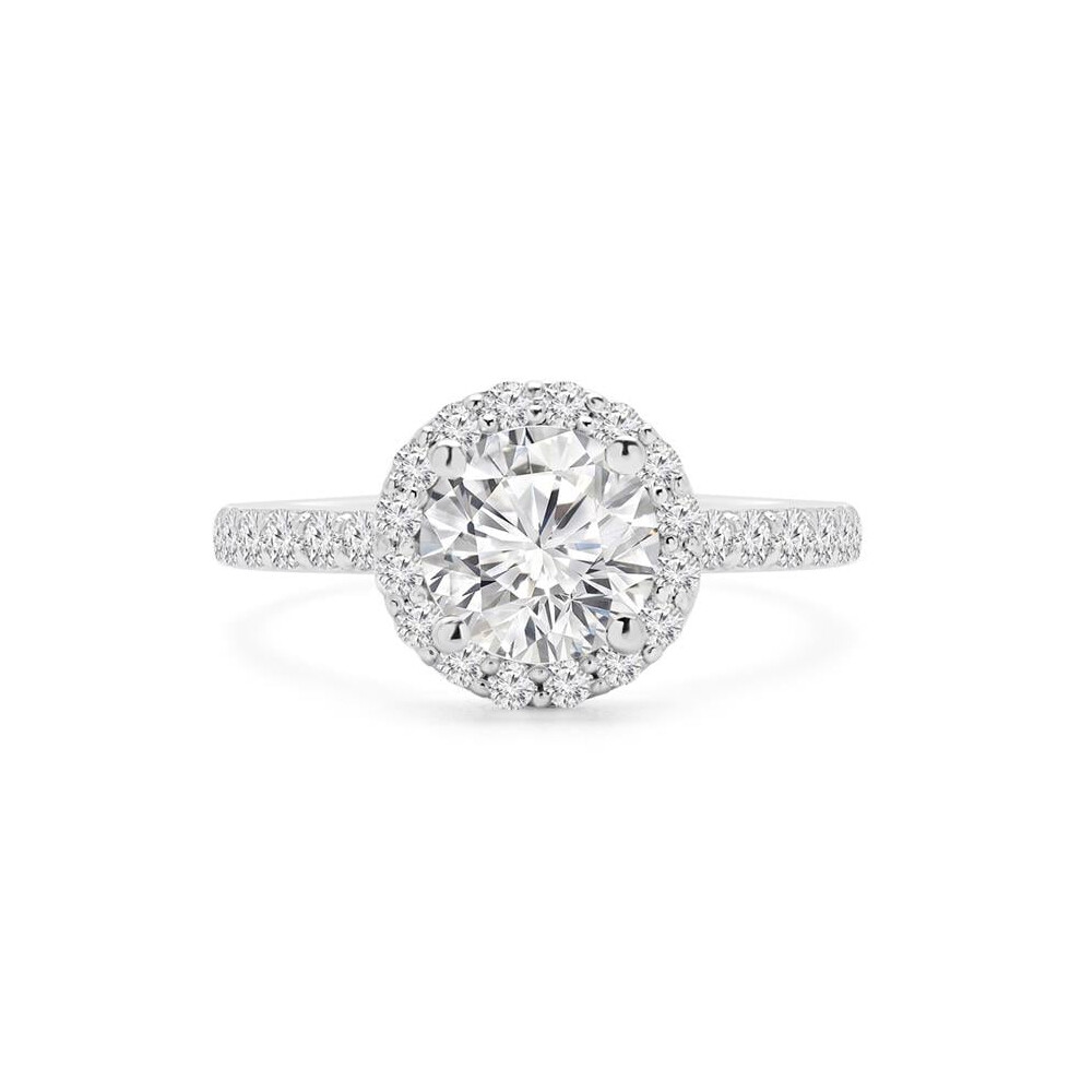 Photos - Ring Majesty Diamonds MD240196-3 1.75 CTW Round Lab Created Diamond Open Bridge Cathedral Halo Engagement  in 14K White Gold