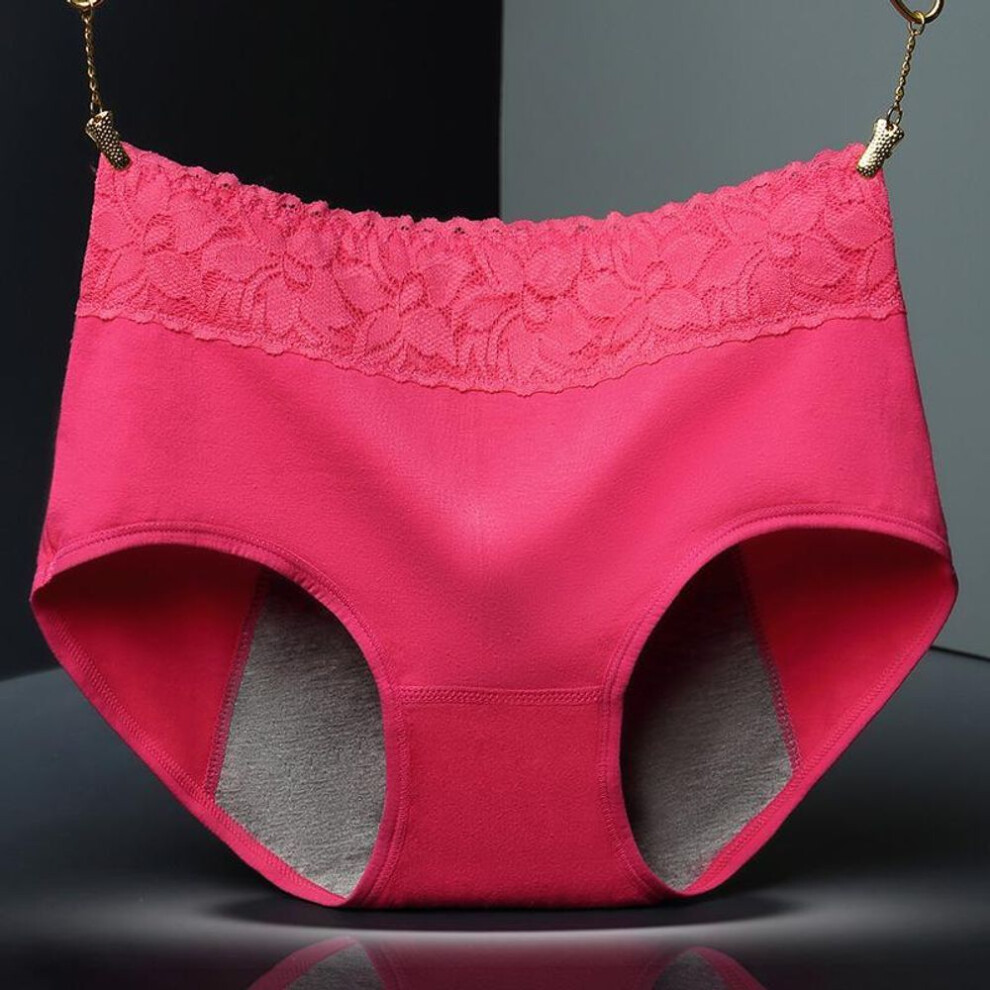 (watermelon red, 2XL) Women's Menstrual Breathable Panties Antibacterial Comfortable Leak-proof Panties Physiological Pants Cotton Healthy Seamless Panties Thermal Panties