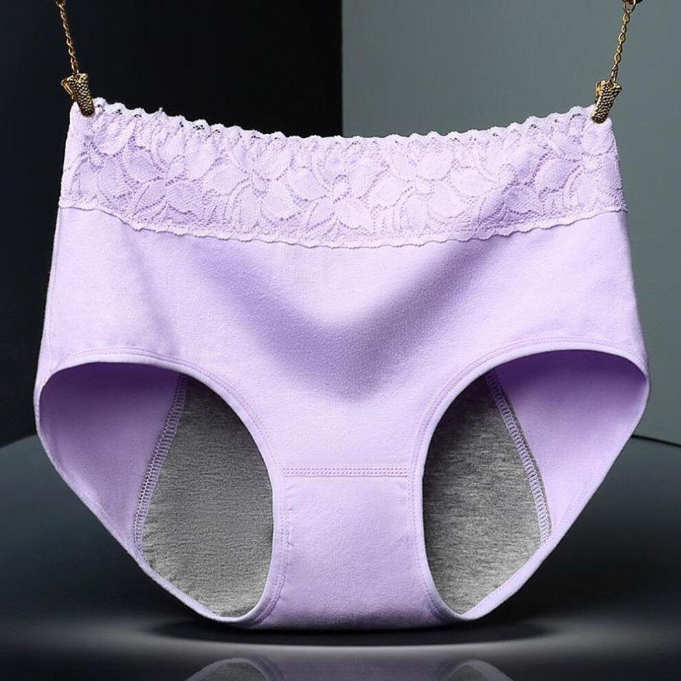 (light purple, 2XL) Women's Menstrual Breathable Panties Antibacterial Comfortable Leak-proof Panties Physiological Pants Cotton Healthy Seamless Panties Thermal Panties