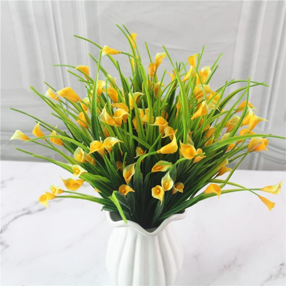 (yellow) 25 Heads/bouquet mini artificial calla with leaf fake lily Aquatic plants home decoration flower