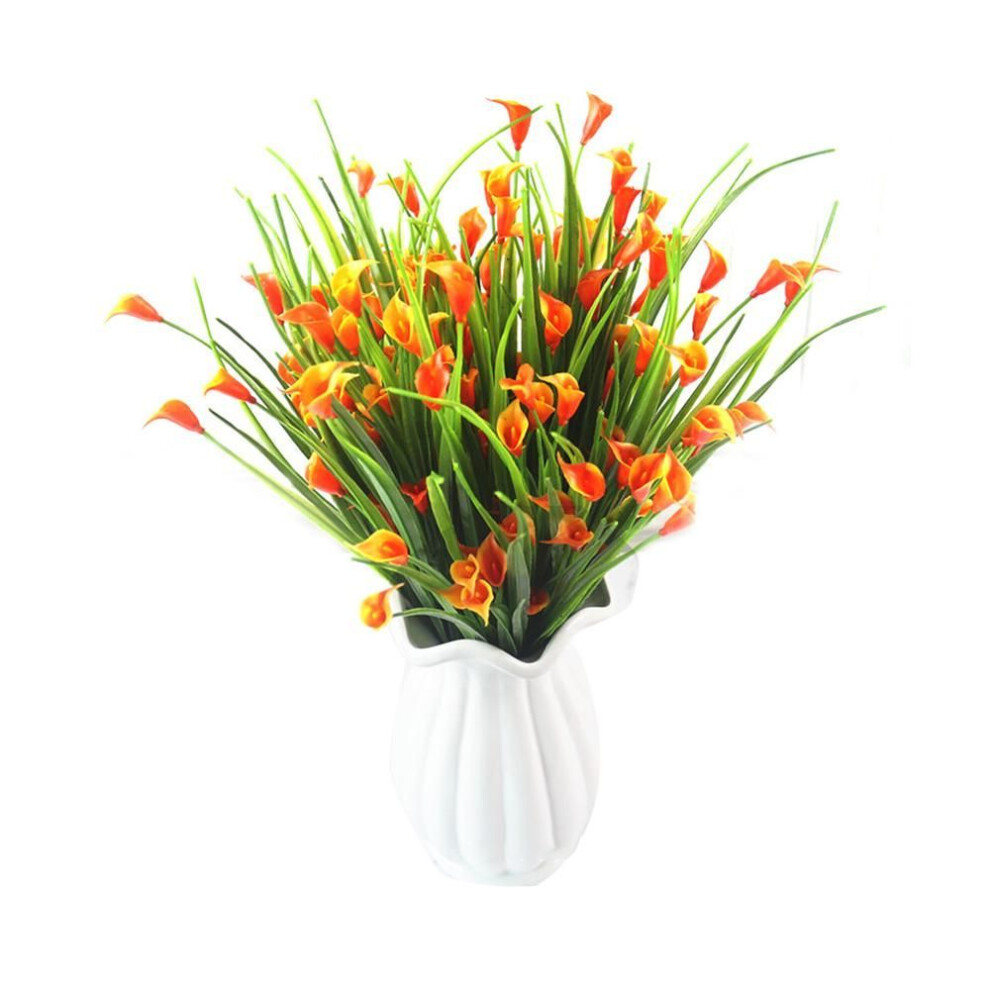 (red) 25 Heads/bouquet Mini Artificial Calla With Leaf Fake Lily Aquatic Plants Home Decoration Flower