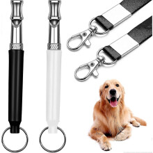 (Black x White, One size) 2 Pack Dog Whistle,professional Dog Whistle Stop Barking For Dogs,recall Training,adjustable Ultrasonic Silent Dog Whistle With Lanyard