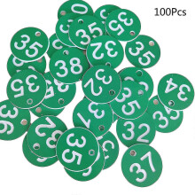 (Green, One size) 100pcs Plastic Id Number Tags 1-100 Engraved Number Id Tag Colored For Key Ring Hk