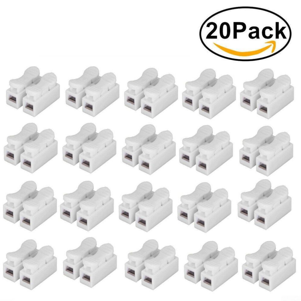 20pcs Ch2 Spring Quick Wire Connector Cable Clamp Terminal Block Led Strip Light