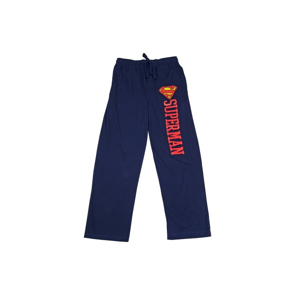 Superman 828273-medium-32-34 Superman Symbol & Text Pajama Sleep Pants, Medium - 32-34