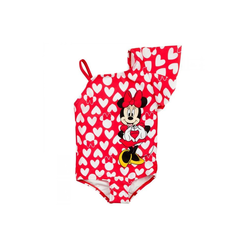 Minnie Mouse 874261-12months Minnie Mouse Lots of Hearts Infant Swimsuit, Red & White - 12 Months
