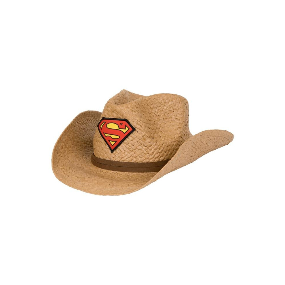 Superman 866737 Superman Logo Straw Cowboy Hat with Band, Brown