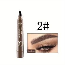(dark brown, 1PC) 4 Split Head Liquid Eyebrow Pen, Waterproof And Smudge Proof Eyebrow Pencil, Microblading Eyebrow Pencil Natural Looking Eyebrow Tattoo Pen