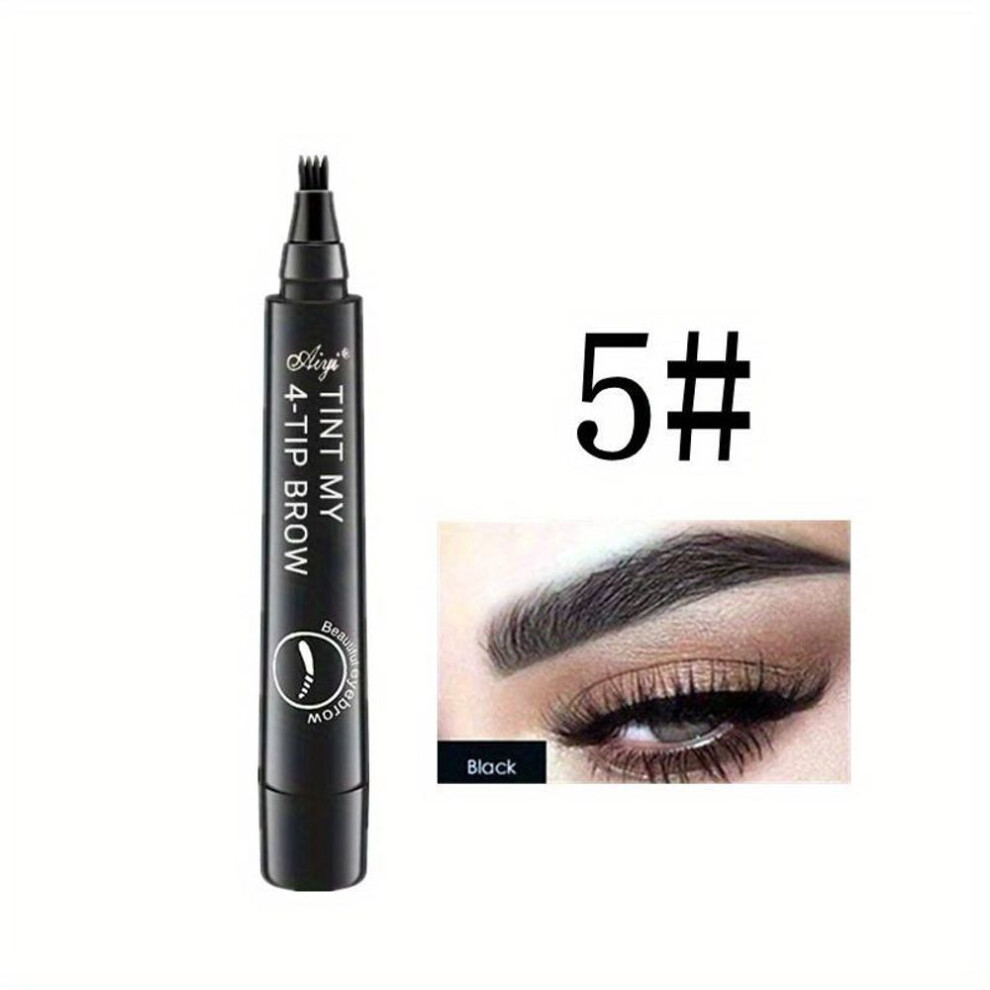 (black, 1PC) 4 Split Head Liquid Eyebrow Pen, Waterproof And Smudge Proof Eyebrow Pencil, Microblading Eyebrow Pencil Natural Looking Eyebrow Tattoo P