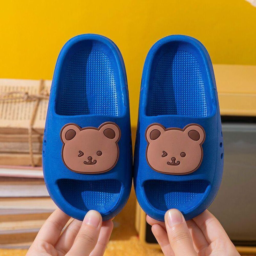 (blue, 22-23) Children's Slippers Summer Cute Cartoon Pattern Sandals Indoor Household Non-slip Shoes For Boys And Girls