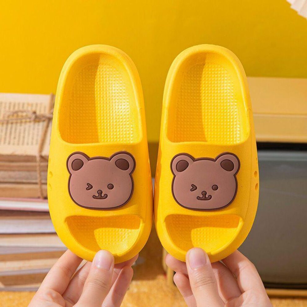 (yellow, 30-31) Children's Slippers Summer Cute Cartoon Pattern Sandals Indoor Household Non-slip Shoes For Boys And Girls