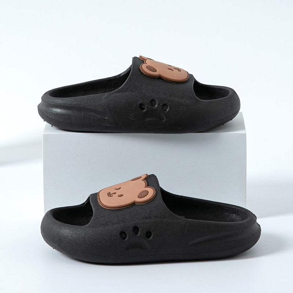 (black, 28-29) Children's Slippers Summer Cute Cartoon Pattern Sandals Indoor Household Non-slip Shoes For Boys And Girls