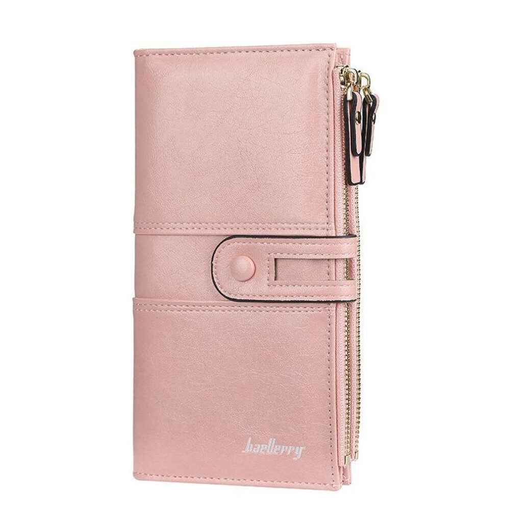 (pink) Women Wallets Fashion Long PU Leather Top Quality Card Holder Classic Female Purse  Zipper Brand Wallet For Women