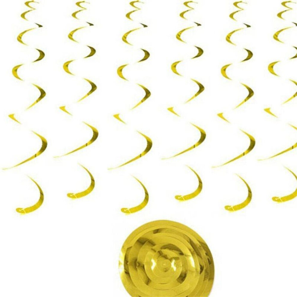 (gold, 70cm) Hanging Spiral Ceiling Supplies Wedding 6pcs Decoration Party Birthday Swirls Pendant